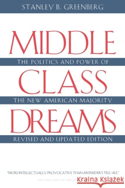 Middle Class Dreams: The Politics and Power of the New American Majority, Revised and Updated Edition Stanley B. Greenberg 9780300067125 Yale University Press