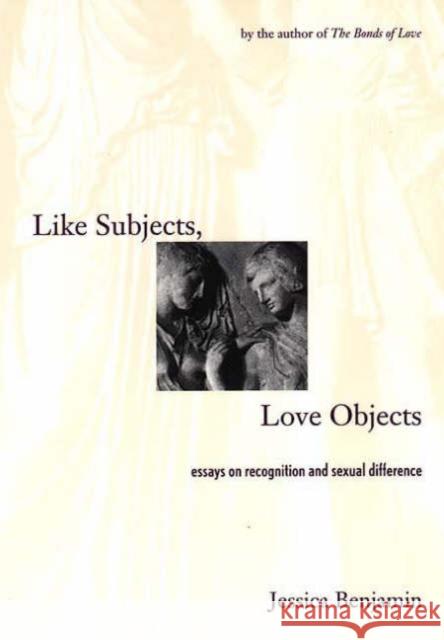 Like Subjects, Love Objects: Essays on Recognition and Sexual Difference Benjamin, Jessica 9780300074307 Yale University Press