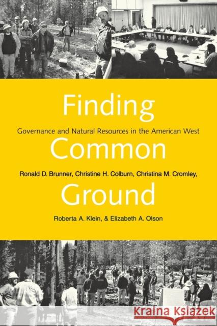 Finding Common Ground: Governance and Natural Resources in the American West Brunner, Ronald D. 9780300091458 Yale University Press