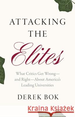 Attacking the Elites Derek Bok 9780300273601 Yale University Press