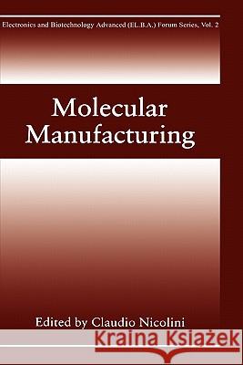 Molecular Manufacturing Claudio Nicolini Claudio Nicolini Sergei Vakula 9780306452840 Plenum Publishing Corporation