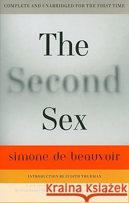 The Second Sex Simone d Constance Borde Sheila Malovany-Chevallier 9780307277787 Vintage