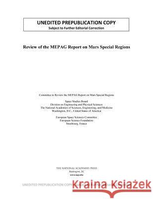 Review of the Mepag Report on Mars Special Regions Committee to Review the Mepag Report on  Space Studies Board                      Division on Engineering and Physical S 9780309379045