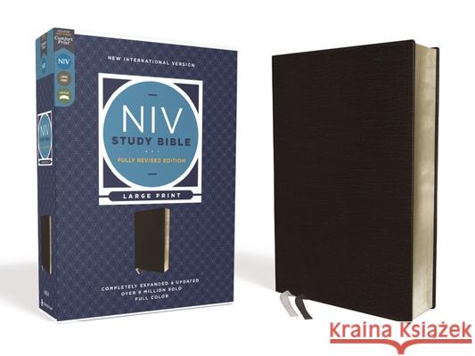 NIV Study Bible, Fully Revised Edition, Large Print, Bonded Leather, Black, Red Letter, Comfort Print Kenneth L. Barker Mark L. Strauss Jeannine K. Brown 9780310090335