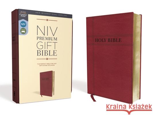 Niv, Premium Gift Bible, Leathersoft, Burgundy, Red Letter Edition, Comfort Print Zondervan 9780310094036 Zondervan