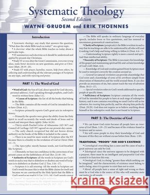 Systematic Theology Laminated Sheet Wayne A. Grudem Erik Thoennes 9780310125471 Zondervan Academic