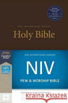 NIV, Pew and Worship Bible, Hardcover, Brown  9780310446293 Zondervan