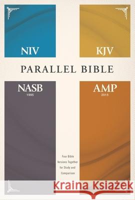 Niv, Kjv, Nasb, Amplified, Parallel Bible, Hardcover: Four Bible Versions Together for Study and Comparison  9780310446880 Zondervan