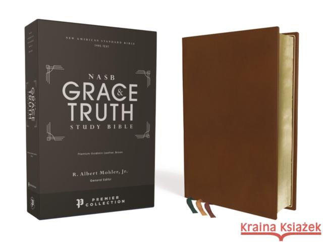 NASB, The Grace and Truth Study Bible, Premium Goatskin Leather, Brown, Premier Collection, Black Letter, 1995 Text, Art Gilded Edges, Comfort Print  9780310447726 Zondervan