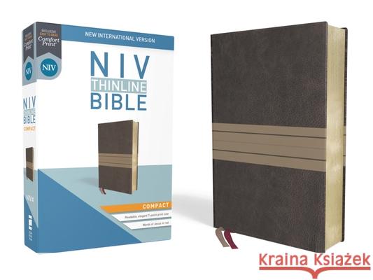 NIV, Thinline Bible, Compact, Imitation Leather, Brown/Tan, Red Letter Edition Zondervan 9780310448235 