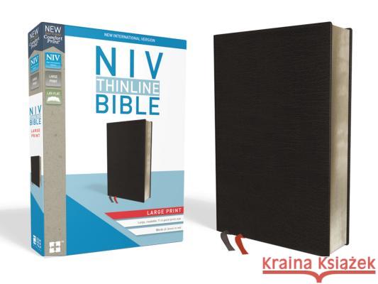 NIV, Thinline Bible, Large Print, Bonded Leather, Black, Red Letter Edition Zondervan 9780310448327 Zondervan