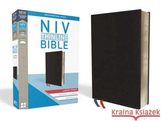 NIV, Thinline Bible, Large Print, Bonded Leather, Black, Red Letter Edition Zondervan 9780310448327