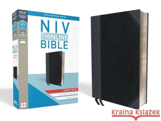 NIV, Thinline Bible, Large Print, Imitation Leather, Black/Gray, Red Letter Edition Zondervan 9780310448372 Zondervan
