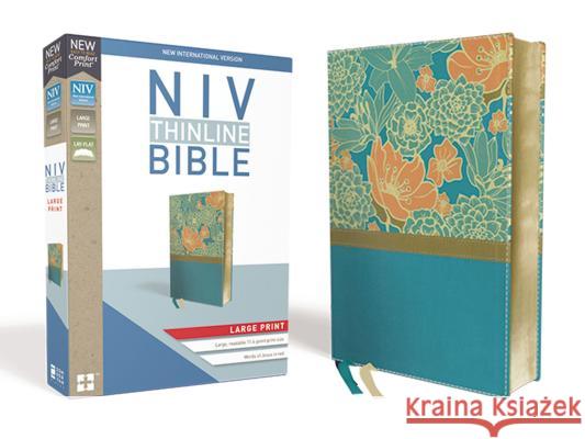 NIV, Thinline Bible, Large Print, Imitation Leather, Blue, Red Letter Edition Zondervan 9780310448396 Zondervan