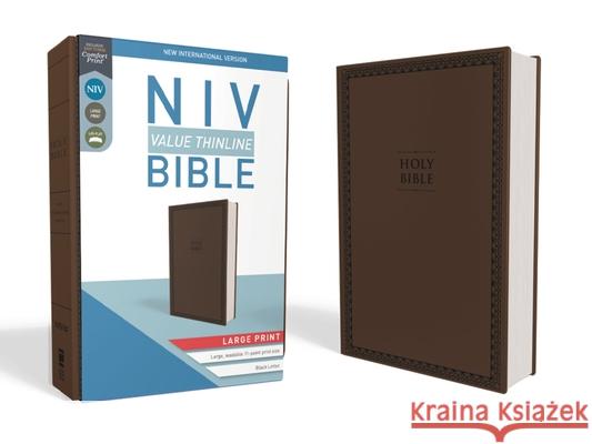 NIV, Value Thinline Bible, Large Print, Imitation Leather, Brown Zondervan 9780310448532