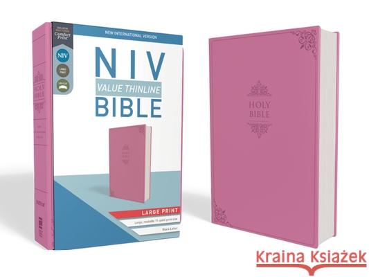 NIV, Value Thinline Bible, Large Print, Imitation Leather, Pink Zondervan 9780310448563 Zondervan