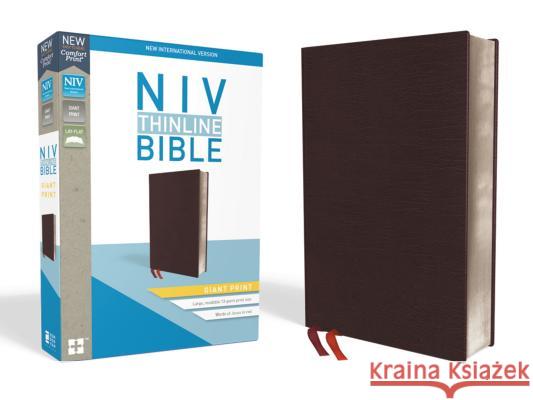 NIV, Thinline Bible, Giant Print, Bonded Leather, Burgundy, Red Letter Edition Zondervan 9780310448624 Zondervan