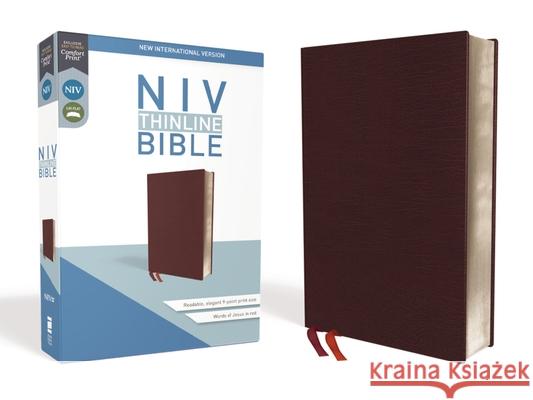 NIV, Thinline Bible, Bonded Leather, Burgundy, Red Letter Edition Zondervan 9780310448792 Zondervan