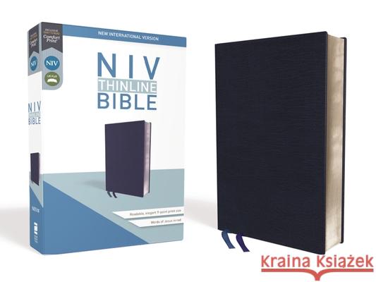 NIV, Thinline Bible, Bonded Leather, Navy, Red Letter Edition Zondervan 9780310448822