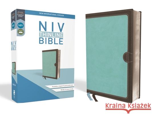 NIV, Thinline Bible, Imitation Leather, Blue/Brown, Red Letter Edition Zondervan 9780310448891 