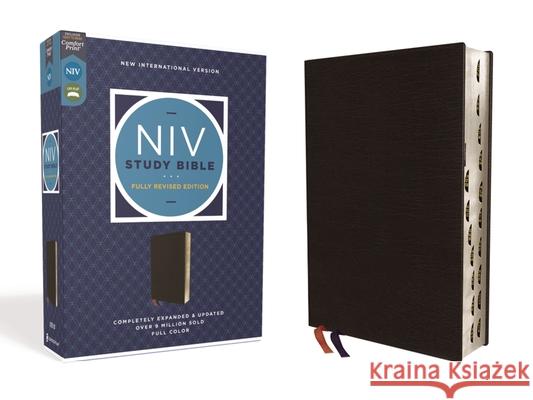 NIV Study Bible, Fully Revised Edition, Bonded Leather, Black, Red Letter, Thumb Indexed, Comfort Print Kenneth L. Barker Mark L. Strauss Jeannine K. Brown 9780310448983
