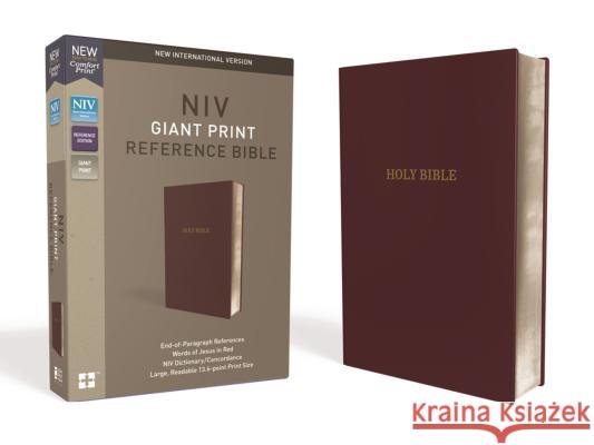 NIV, Reference Bible, Giant Print, Leather-Look, Burgundy, Red Letter Edition, Comfort Print Zondervan 9780310449430 Zondervan