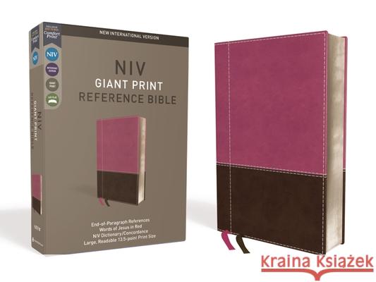 NIV, Reference Bible, Giant Print, Imitation Leather, Pink/Brown, Red Letter Edition, Indexed, Comfort Print Zondervan 9780310449546 Zondervan