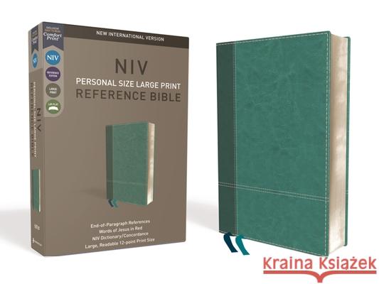NIV, Personal Size Reference Bible, Large Print, Imitation Leather, Blue, Red Letter Edition, Comfort Print Zondervan 9780310449744 Zondervan