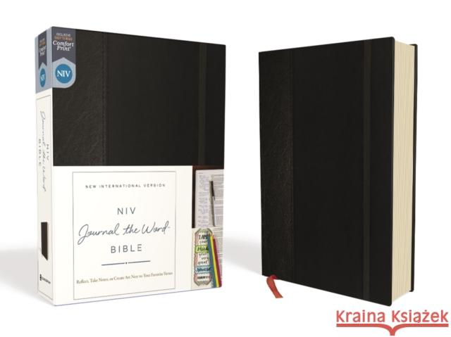 NIV, Journal the Word Bible, Hardcover, Black, Red Letter Edition, Comfort Print: Reflect, Take Notes, or Create Art Next to Your Favorite Verses Zondervan 9780310450252 Zondervan