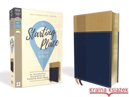 Niv, Starting Place Study Bible, Leathersoft, Blue/Tan, Comfort Print: An Introductory Exploration of Studying God's Word Zondervan 9780310450689 Zondervan