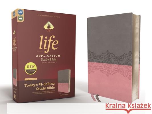 Niv, Life Application Study Bible, Third Edition, Leathersoft, Gray/Pink, Indexed, Red Letter Edition Zondervan 9780310452850 Zondervan