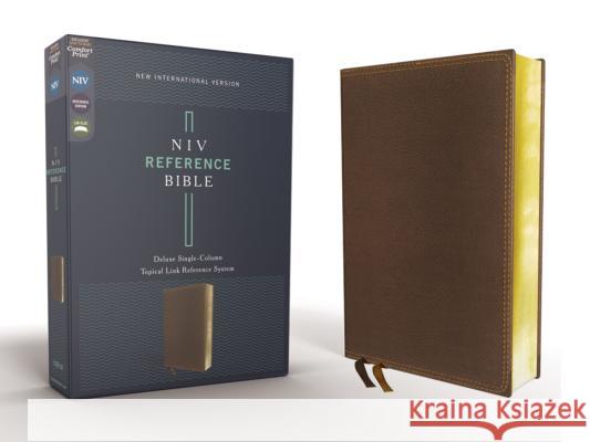 Niv, Reference Bible, Deluxe Single-Column, Leathersoft, Brown, Comfort Print  9780310454120 Zondervan