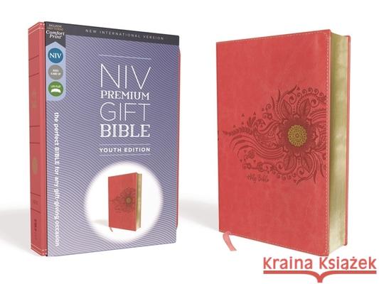 Niv, Premium Gift Bible, Youth Edition, Leathersoft, Coral, Red Letter Edition, Comfort Print: The Perfect Bible for Any Gift-Giving Occasion  9780310454656 Zonderkidz