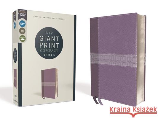 Niv, Giant Print Compact Bible, Leathersoft, Purple, Red Letter Edition, Comfort Print Zondervan 9780310454724