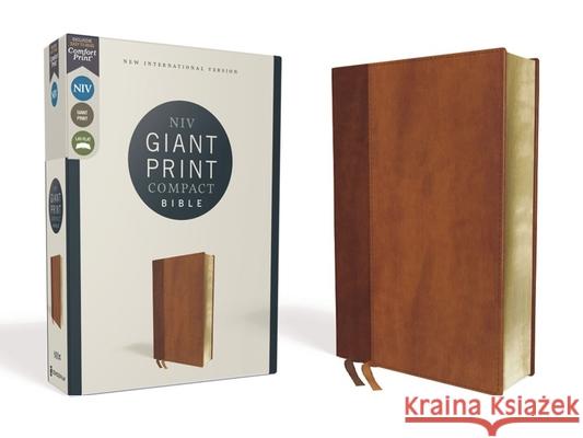 Niv, Giant Print Compact Bible, Leathersoft, Brown, Red Letter Edition, Comfort Print Zondervan 9780310454731 Zondervan