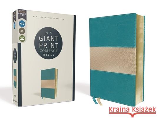 Niv, Giant Print Compact Bible, Leathersoft, Teal, Red Letter Edition, Comfort Print Zondervan 9780310454755 Zondervan