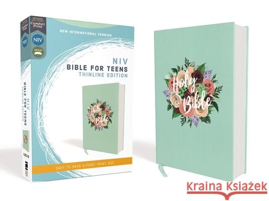 Niv, Bible for Teens, Thinline Edition, Cloth Over Board, Floral, Red Letter Edition, Comfort Print Zondervan 9780310455110