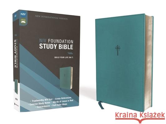 Niv, Foundation Study Bible, Leathersoft, Teal, Red Letter  9780310456544 Zondervan