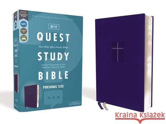 Niv, Quest Study Bible, Personal Size, Leathersoft, Blue, Comfort Print: The Only Q and A Study Bible Christianity Today Intl 9780310456575 Zondervan