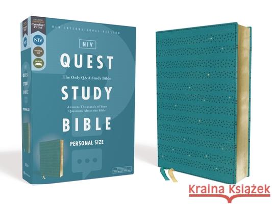 Niv, Quest Study Bible, Personal Size, Leathersoft, Teal, Comfort Print: The Only Q and A Study Bible Christianity Today Intl 9780310456629 Zondervan