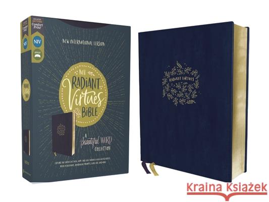 Niv, Radiant Virtues Bible: A Beautiful Word Collection, Leathersoft, Navy, Red Letter, Comfort Print  9780310456940 