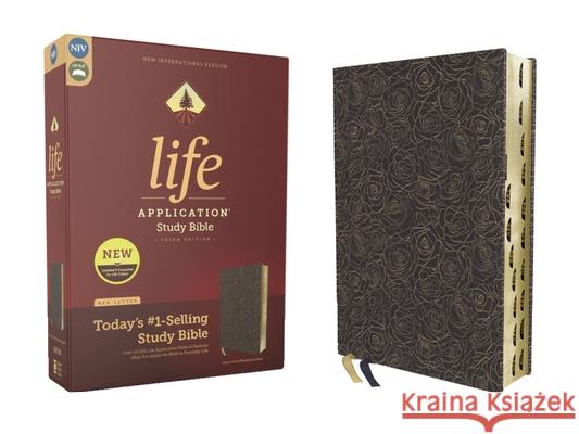 Niv, Life Application Study Bible, Third Edition, Bonded Leather, Navy Floral, Red Letter, Thumb Indexed Zondervan 9780310458593 Zondervan