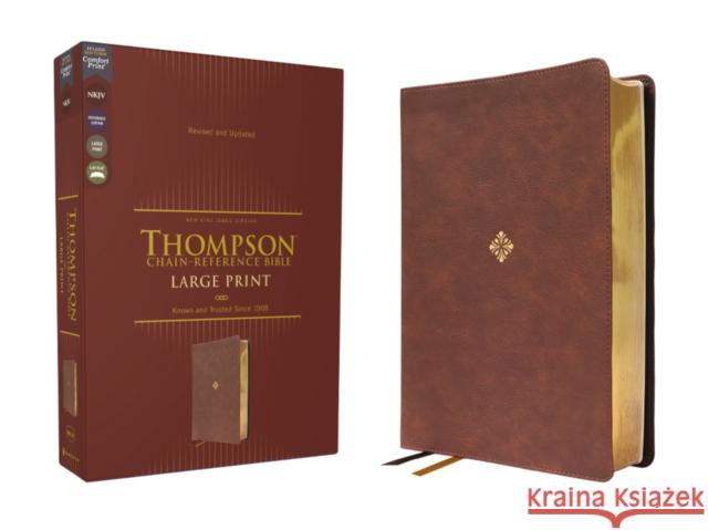 NKJV, Thompson Chain-Reference Bible, Large Print, Leathersoft, Brown, Red Letter, Comfort Print  9780310459347 Zondervan