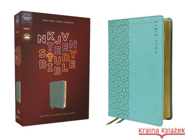 NKJV, Teen Study Bible, Leathersoft, Teal, Comfort Print  9780310460886 Zondervan