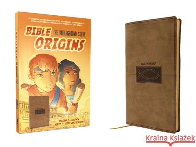 Bible Origins (New Testament + Graphic Novel Origin Stories), Deluxe Edition, Leathersoft, Tan  9780310463498 Zondervan