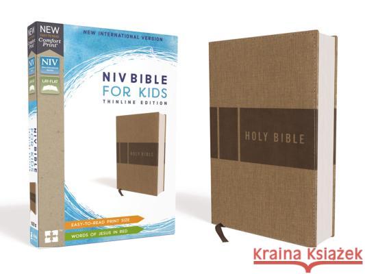 Niv, Bible for Kids, Leathersoft, Tan, Red Letter, Comfort Print: Thinline Edition Zondervan 9780310764205 Zonderkidz