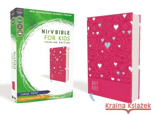 Nirv, Bible for Kids, Large Print, Leathersoft, Pink, Comfort Print: Thinline Edition  9780310767541 Zonderkidz