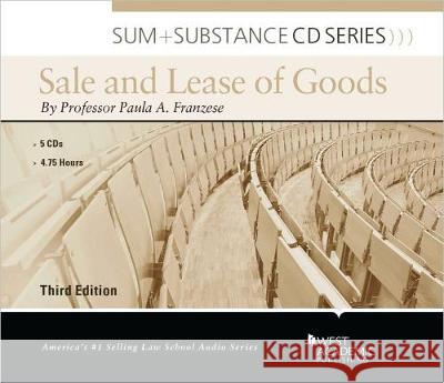 Sum and Substance Audio on the Sale and Lease of Goods, 3D Paula A. Franzese 9780314282323