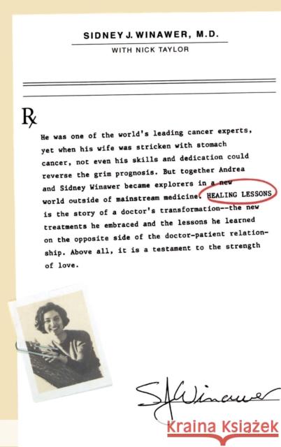 Healing Lessons Nick Taylor Sidney J. Winawer 9780316945097 Little Brown and Company