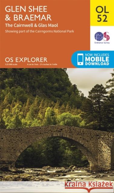 Glen Shee & Braemar, the Cairnwell & Glas Maol Ordnance Survey 9780319242919 Ordnance Survey